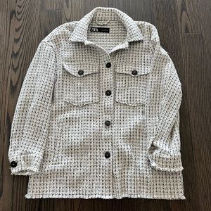 ZARA oversized tweed shacket/overshirt